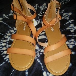 Girls Tan Gladiator Sandals
